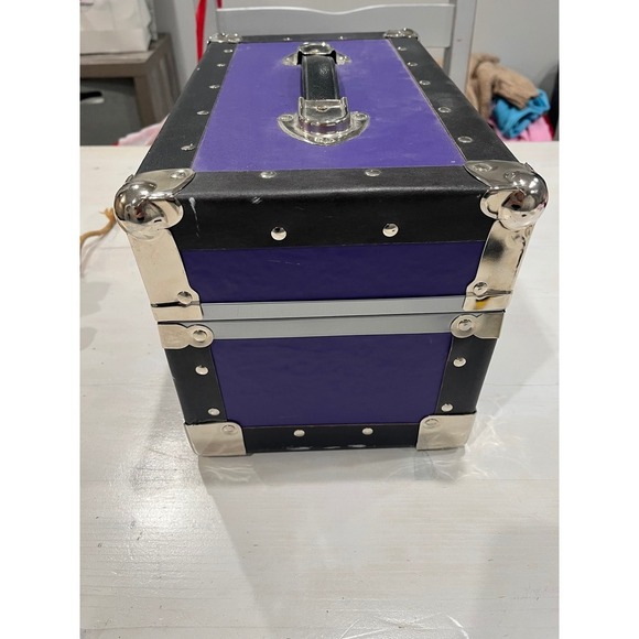 Mini Bunk Trunk camp lock box Purple Storage Box Organizer Keepsake 14 x 8 x 8 - Picture 8 of 12